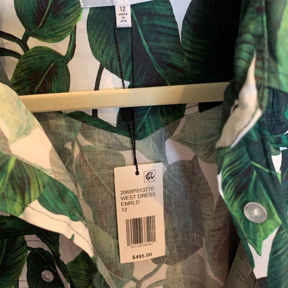 Milly banana leaf west dress Emerald - Picture 4 of 5